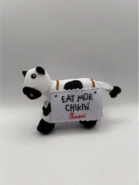 Chick-fil-A Eat Mor Chikin Sandwich Board Cow Promotional Plush White & Fibers